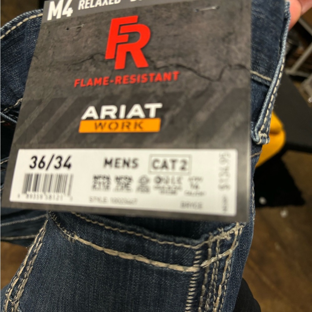 Ariat Men's Flame-Resistant Relaxed Fit Jeans - Dark Blue